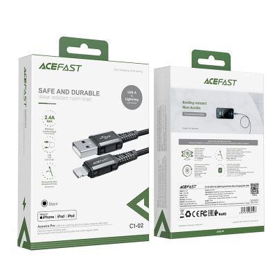 5. Acefast cable MFI USB - Lightning 1.2m, 2.4A black (C1-02 black)