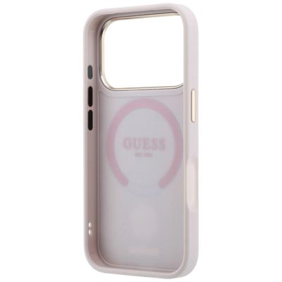 7. Guess 4G with Stripe Round and Classic Logos MagSafe Case for iPhone 17 Pro Max / 18 Pro Max - Pink