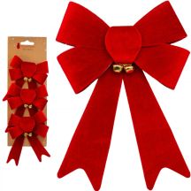 DECORATIVE BOW 14.5 CM WITH BELLS 3 PCS