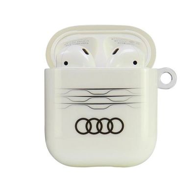 2. Audi IML Geometric Pattern Case for AirPods 1 / 2 - White
