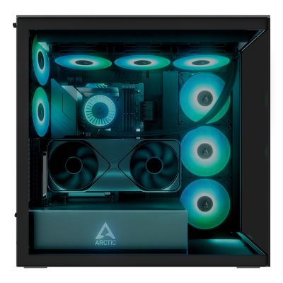11. Arctic Xtender Schwarz case with window and GPU mount
