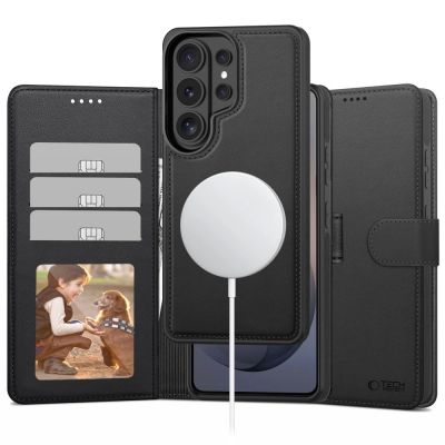 Tech-Protect Wallet MagSafe Case for Samsung Galaxy S26 Ultra - Matte Black