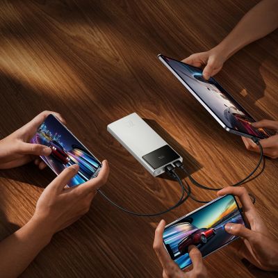 7. Baseus Star-Lord 10000mAh 22.5W Powerbank with Digital Display and USB-C 3A Cable 30cm - White