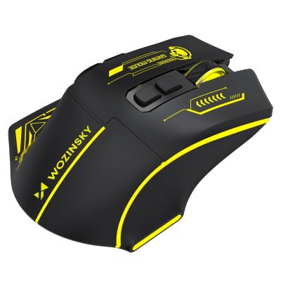 7. Wozinsky WMGB-1181 Wireless Optical Gaming Mouse 3200 DPI with Built-in Battery and Backlight - Black and Yellow