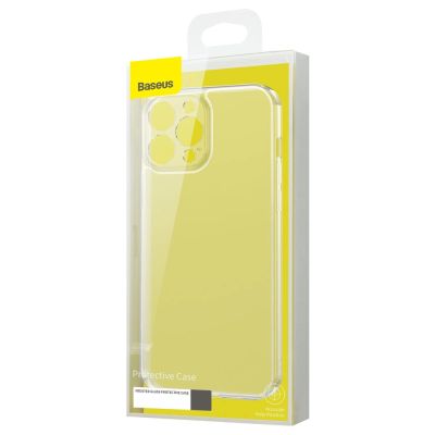 5. Baseus Frosted Glass Case Cover for iPhone 13 Pro Max Hard Cover with Gel Frame Transparent (ARWS000802)