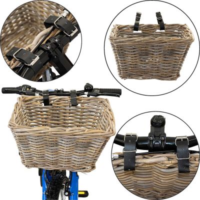 3. WICKER FRONT BICYCLE BASKET 39X30X24CM XQMAX