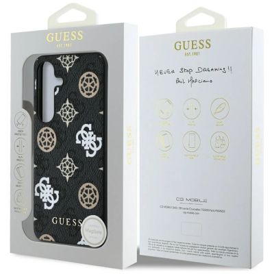 8. Guess 4G Printed Colored Peony Pattern MagSafe case for Samsung Galaxy S25 black