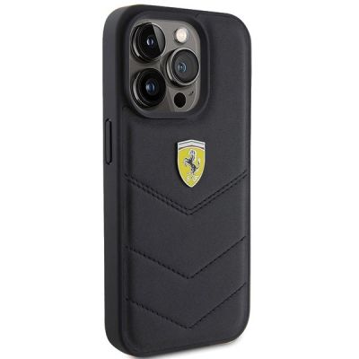 4. Ferrari Quilted Metal Logo case for iPhone 15 Pro - black