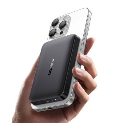 2. Baseus EnerFill FM12 10000mAh 22.5W Qi2 Power Bank MagSafe Compatible with Baseus Simple USB-C 20V/3A 30cm Cable - Black