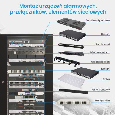 15. Extralink Rack Cabinet 22U 600x800 Black Floor Standing
