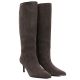 4. Women's leather boots with a high heel, insulated, brown, Big Star UU274497
