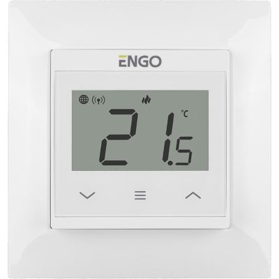 ENGO Controls E55-W temperature controller for 55x55 frame, 230V, white, Internet, Wi-Fi