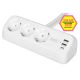 7. Digitus 3-Way Office Power Strip with 2 USB-A and 1 USB-C Ports, White