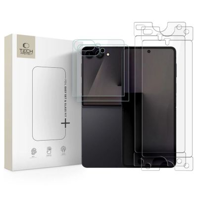 Tech-Protect Glass Fit+ 2-Pack tempered glass + Tech-Protect Hydro Flex+ 2-Pack hydrogel film for Samsung Galaxy Z Flip 7 / 8