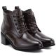 9. Women's leather ankle boots with laces, chocolate, Vinceza EN27-133107
