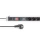 6. Digitus Power strip with aluminum profile and switch, surge protection, integrated mains filter, 5 sockets with contacts