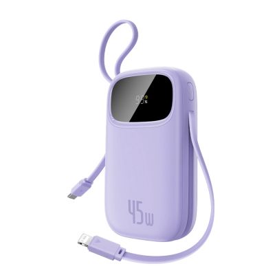 2. Baseus EnerFill FC31 20000mAh 45W Power Bank with Display with USB-C and Lightning Cables - Purple