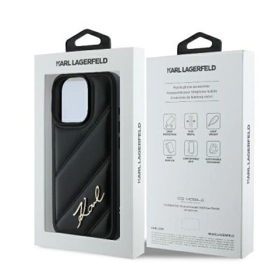 7. Karl Lagerfeld Quilted Signature iPhone 16 Pro Max Case - Black