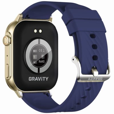 9. GRAVITY GT15-11 Women's Smartwatch Navy Blue Silicone Strap + Gold Bracelet