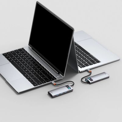 10. Baseus Metal Gleam Series 5-in-1 Multifunctional HUB USB Type C - USB Type C Power Delivery 100 W / HDMI 4K 30 Hz / 3x USB 3.2 Gen 1 (CAHUB-CX0G)