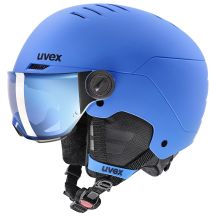 Kids' ski helmet UVEX Rocket jr. Visor blue matt