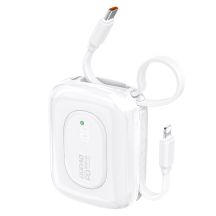 Dudao K32 22.5W 10000 mAh Powerbank with Built-in USB-C/ Lightning Cable - White