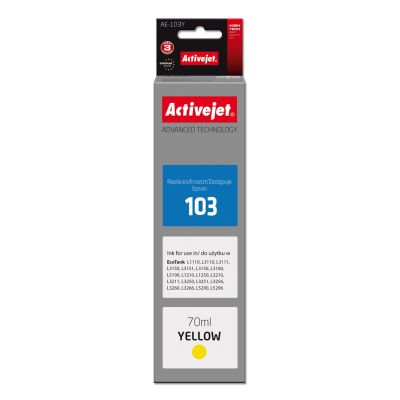 Activejet AE-103Y Ink Bottle (Replaces Epson 103 C13T00S44A; Supreme; 70 ml; Yellow)