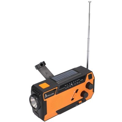 48. Extralink Solar Emergency Radio with Crank Dynamo Powerbank 4000mAh with SOS Flashlight SR-4000 Portable Analog Black, Orange