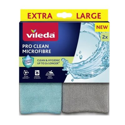 Vileda Pro Clean Microfiber Cloths with Enzymes, 2 pcs.
