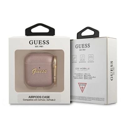 3. Guess GUA2SASMP AirPods cover pink/pink Saffiano Script Metal Collection