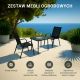 5. Classic Black Forest textile garden furniture set, two chairs + black table