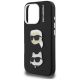 6. Karl Lagerfeld FW Grained Karl & Choupette Heads Pins Case for iPhone 16 Pro - Black
