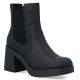 8. Women's Chelsea boots with a block heel, insulated, black, Rieker 58081-00