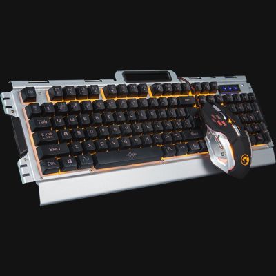 4. Marvo CM303 Keyboard with USB Gaming Mouse Included Black, Silver