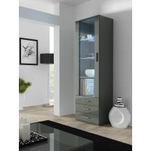SOHO S1 display cabinet, grey/gloss grey