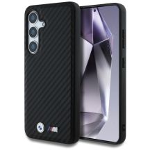 BMW Leather Carbon MagSafe Case for Samsung Galaxy S25 - Black