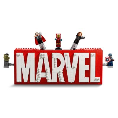 4. LEGO MARVEL SUPER HEROES 76313 MARVEL logo with minifigures