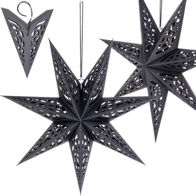 PAPER DECORATION STAR 50CM 7 ARMS BLACK