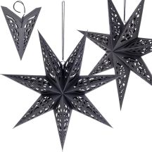 PAPER DECORATION STAR 50CM 7 ARMS BLACK