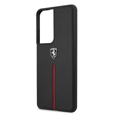 6. Ferrari FEOSIHCS21LBK S21 Ultra G998 black/black hardcase Off Track Leather Nylon Stripe