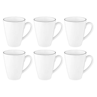 Set of 6 mugs with handle 350 ml SELTMANN LIDO BLACK LINE