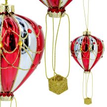 Mica Glass Balloon-Shaped Bauble – Red/Blue
