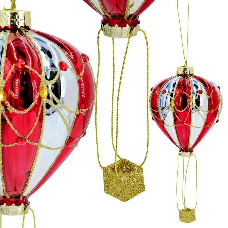 Mica Glass Balloon-Shaped Bauble – Red/Blue