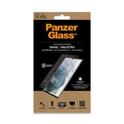 6. PanzerGlass E2E Microfracture antibacterial glass for Samsung Galaxy S22 Ultra - with black frame