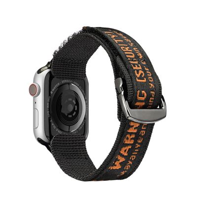 2. Dux Ducis Strap (Outdoor Version) Apple Watch Ultra Strap, SE, 9, 8, 7, 6, 5, 4, 3, 2, 1 (49, 45, 44, 42 mm) Nylon Band Bracelet Black and Orange