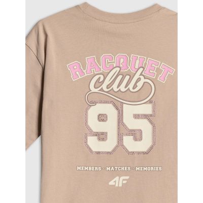 8. Oversized T-shirt with print for girls 4F 4FJRAW26TTSHF4242-83S