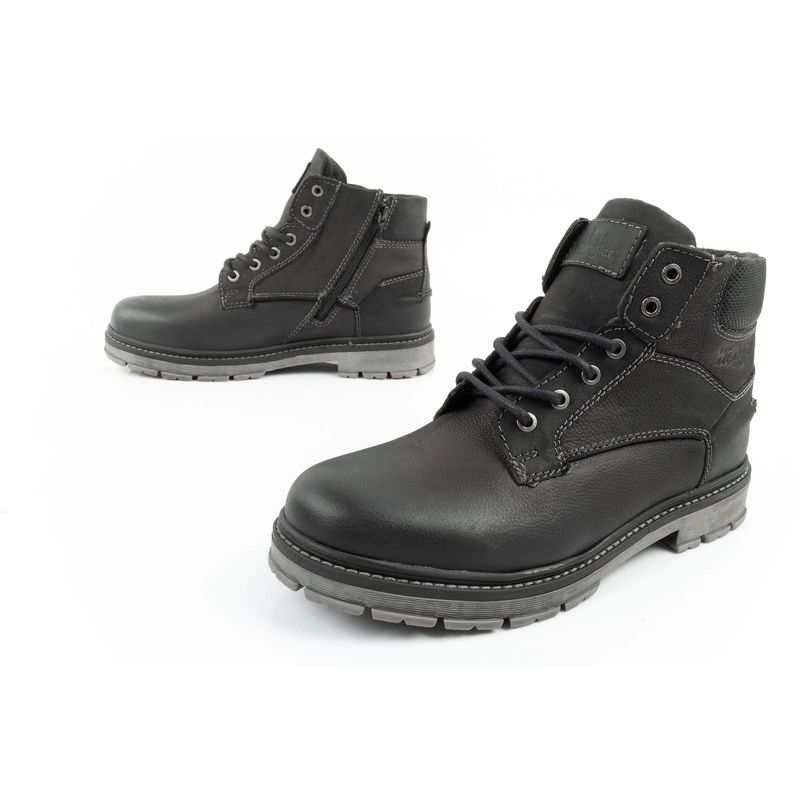 8. Wrangler Allan Mid men's boots, Chelsea boots, elegant leather, black