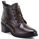 6. Women's leather ankle boots with laces, chocolate, Vinceza EN27-133107