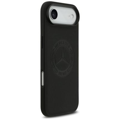 4. Mercedes Leather Vintage Logo MagSafe Case for iPhone Air - Black