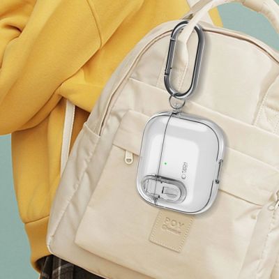 8. Tech-Protect Slim Hook Case for AirPods 4 - Clear